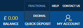 Coral change to decimal odds