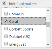 Limit bookmakers filter